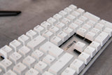 CHERRY KC 200 MX, Teclado Mecánico de Oficina con Placa de Metal Anodizado, Distribución de Teclado Alemán (QWERTZ), con Cable, Switches MX2A SILENT RED, Blanco/Plateado