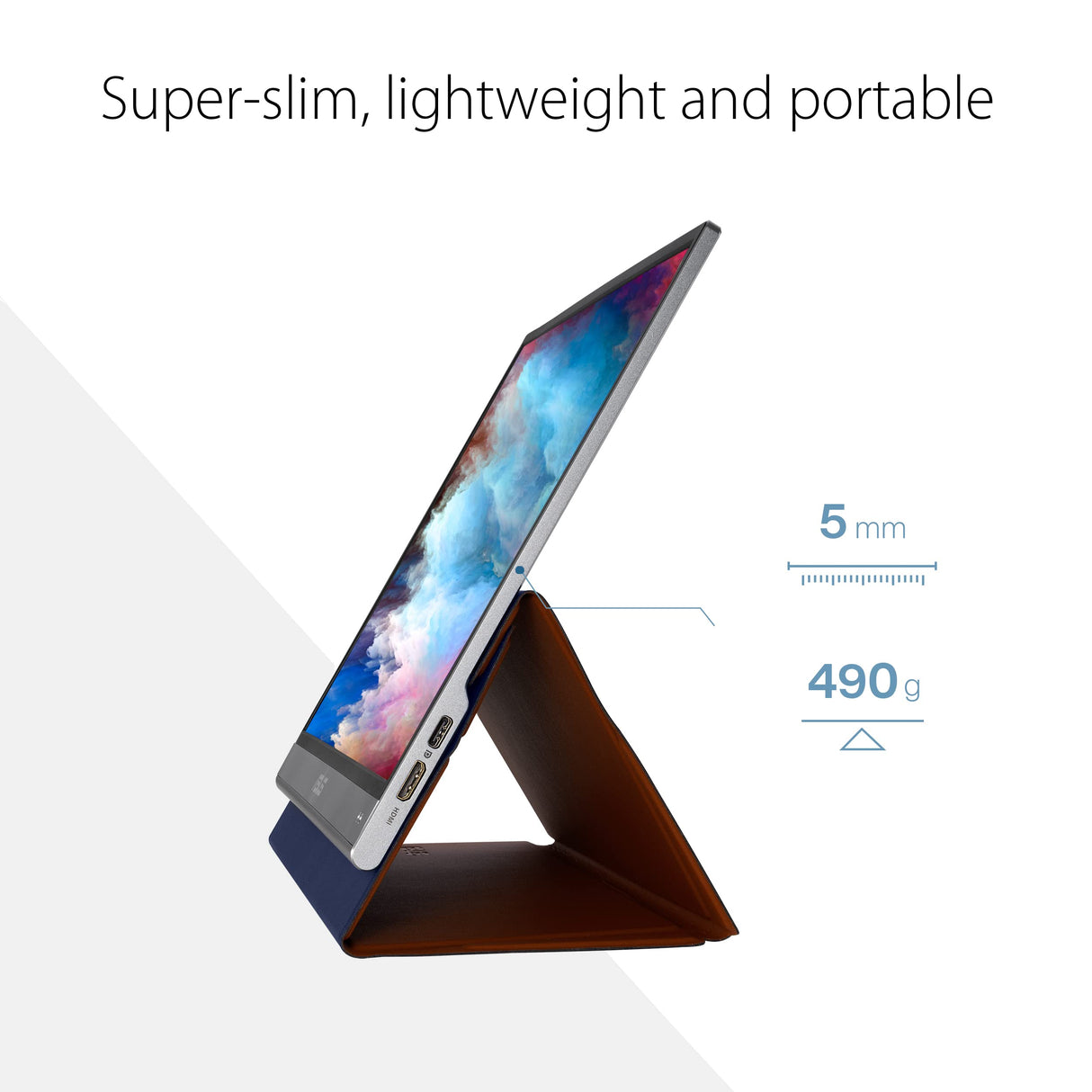 ASUS ZenScreen OLED MQ13AH - Monitor portátil de 13,3 Pulgadas (FHD (1920 x 1080), 100% DCI-P3, 1 ms, Delta E < 2, HDR-10, USB-C, Mini HDMI, Smart Case, antiparpadeo, Baja luz Azul, Negro