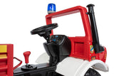 Rolly Toys 038220 RollyUnimog Feuerwehr Edition 2020 (Kinderunimog, Pedfahrzeug) - Incluye RollyFlashlight, Asiento Ajustable, neumáticos silenciosos