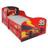 Disney Lightning McQueen Toddler Cama con almacenaje, Engineered Wood, Red, Small