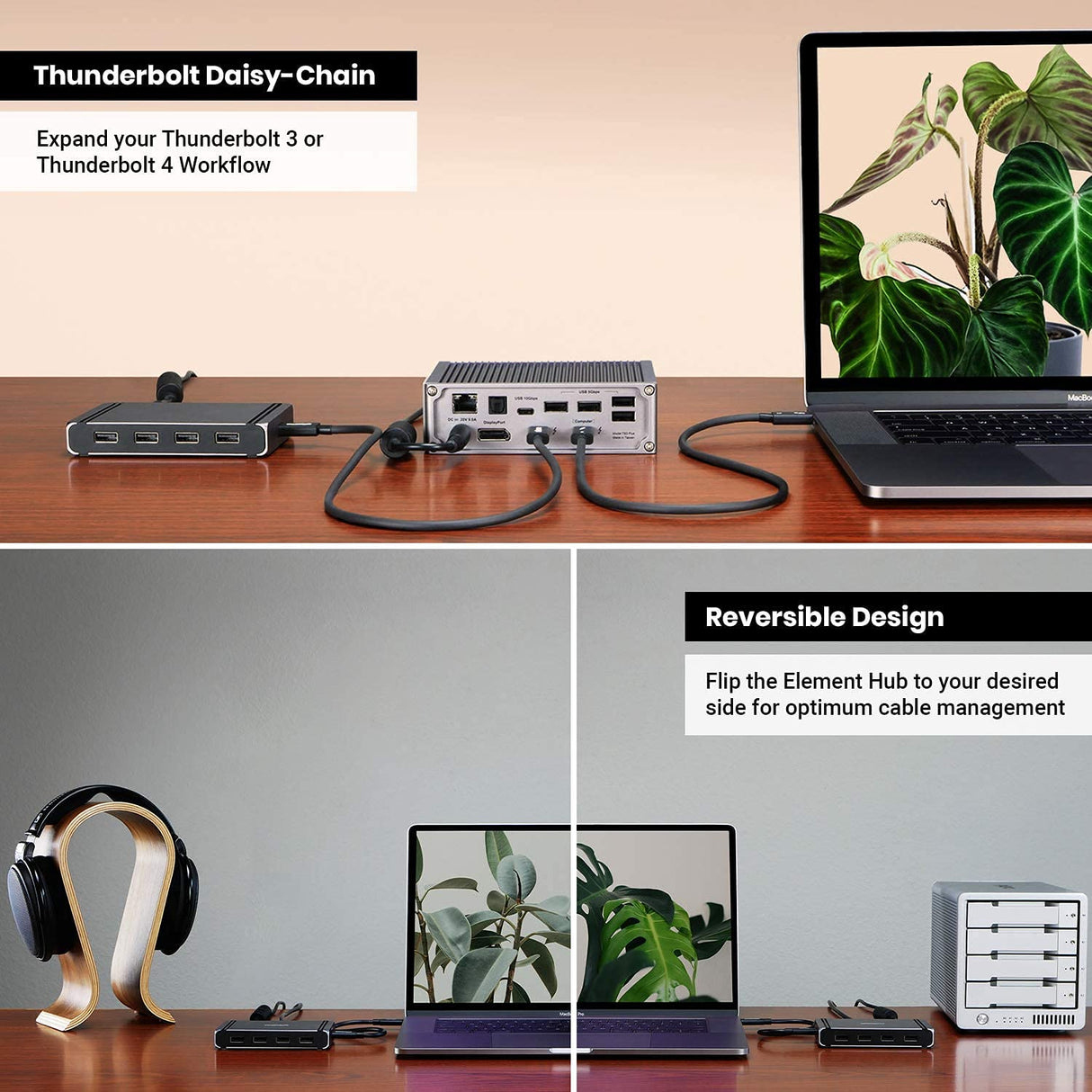 CalDigit Thunderbolt 4 Element Hub (UE) + Cable TBT4 de 0,8 m.