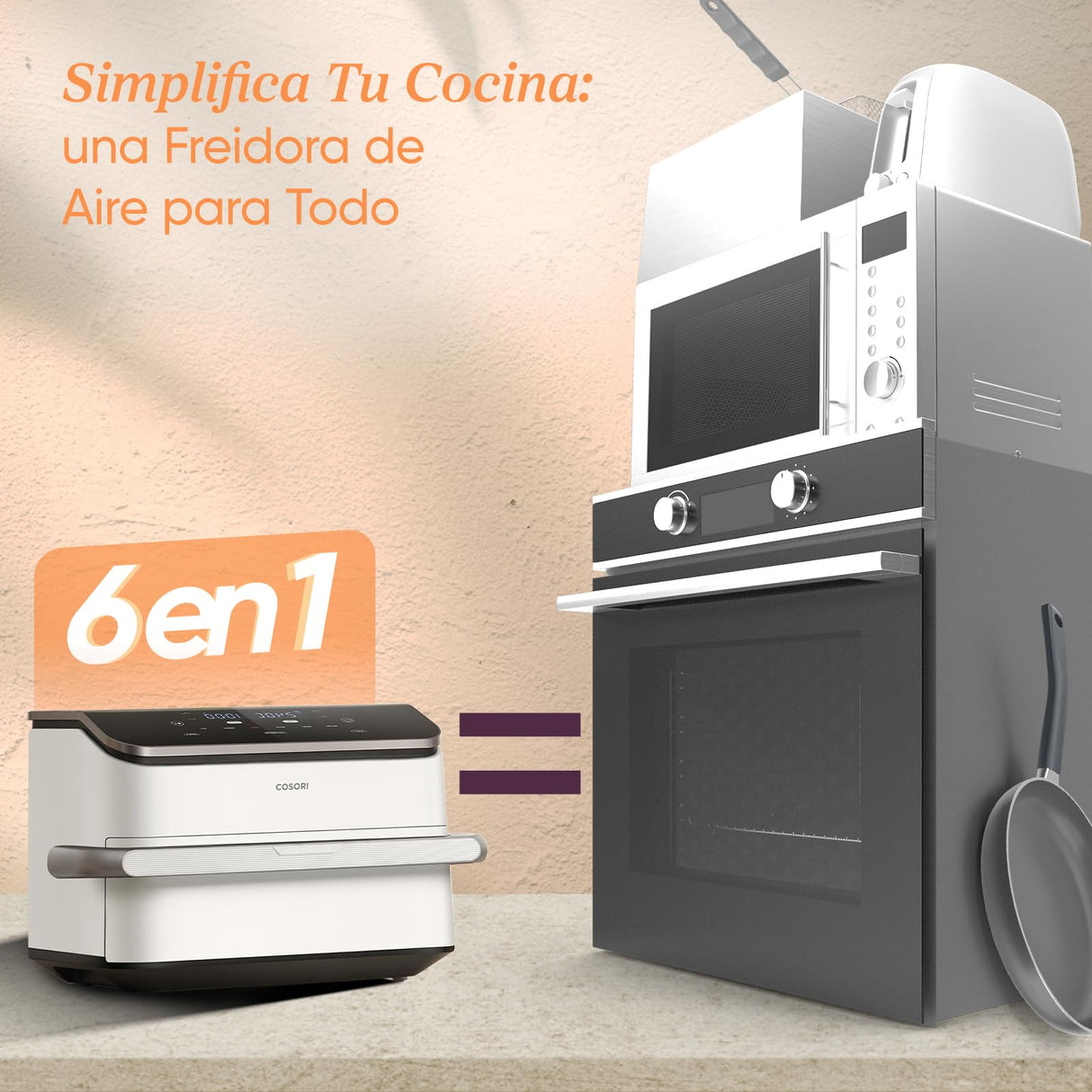 Cosori Freidora de Aire Grande-True Acero Inox-4 Resistencias Dual Blaze TwinFry 10 L-Flexible Doble Cesta Air Fryer 2800 W- Smart WIFI Control– 66 % Eficiencia Energética-6 en 1-Máx 10 Personas