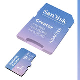 SanDisk Creator Tarjeta microSDXC UHS-I 1 TB con Adaptador (para Smartphone, Cámaras y Drones, 4K, 5.3K, A2, C10, V30, U3, Velocidades hasta 190 MB/s, 3 meses a Adobe Lightroom incluida)
