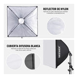 NEEWER Kit de Iluminación Continua de Caja de Luz Equivalente a 700W，2 Bombillas de LED de 5700K，60x60cm Softbox con Enchufe E27 para Equipo de Estudio Fotográfico