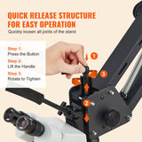 Microscopio multidireccional VEVOR con soporte de resorte, microscopio de joyería con aumento de 7X-45X, soporte para incrustaciones de microjoyas con luz LED de anillo USB integrada y tornillo de ban