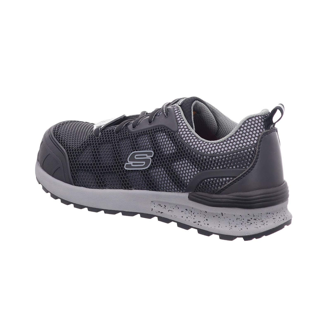Skechers Bulklin Lyndale, Zapatos de Trabajo Mujer, Negro (Black Textile/Synthetic W/Gray Trim), 39 EU