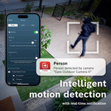 Bosch Smart Home Cámara Exterior II, cámara vigilancia Exterior, cámara IP, resolución 1080p Full-HD con Sirena integrada y lámpara de diseño, Compatible con Amazon Alexa, Antracita