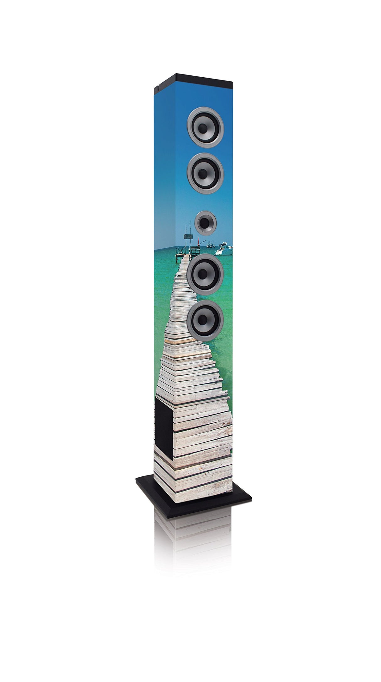 Lenco IBT-6 Altavoz de Torre Bluetooth, Portatil, Potente, 40W, USB, SD, Radio FM, Mando a Distancia
