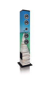 Lenco IBT-6 Altavoz de Torre Bluetooth, Portatil, Potente, 40W, USB, SD, Radio FM, Mando a Distancia