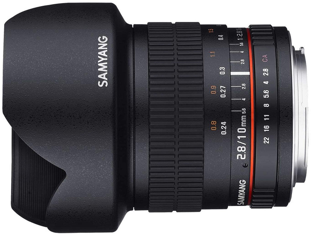 Samyang F1120409101 - Objetivo fotográfico DSLR para Micro Cuatro Tercios (Distancia Focal Fija 10mm, Apertura f/2.8-22 ED AS NCS CS), Negro