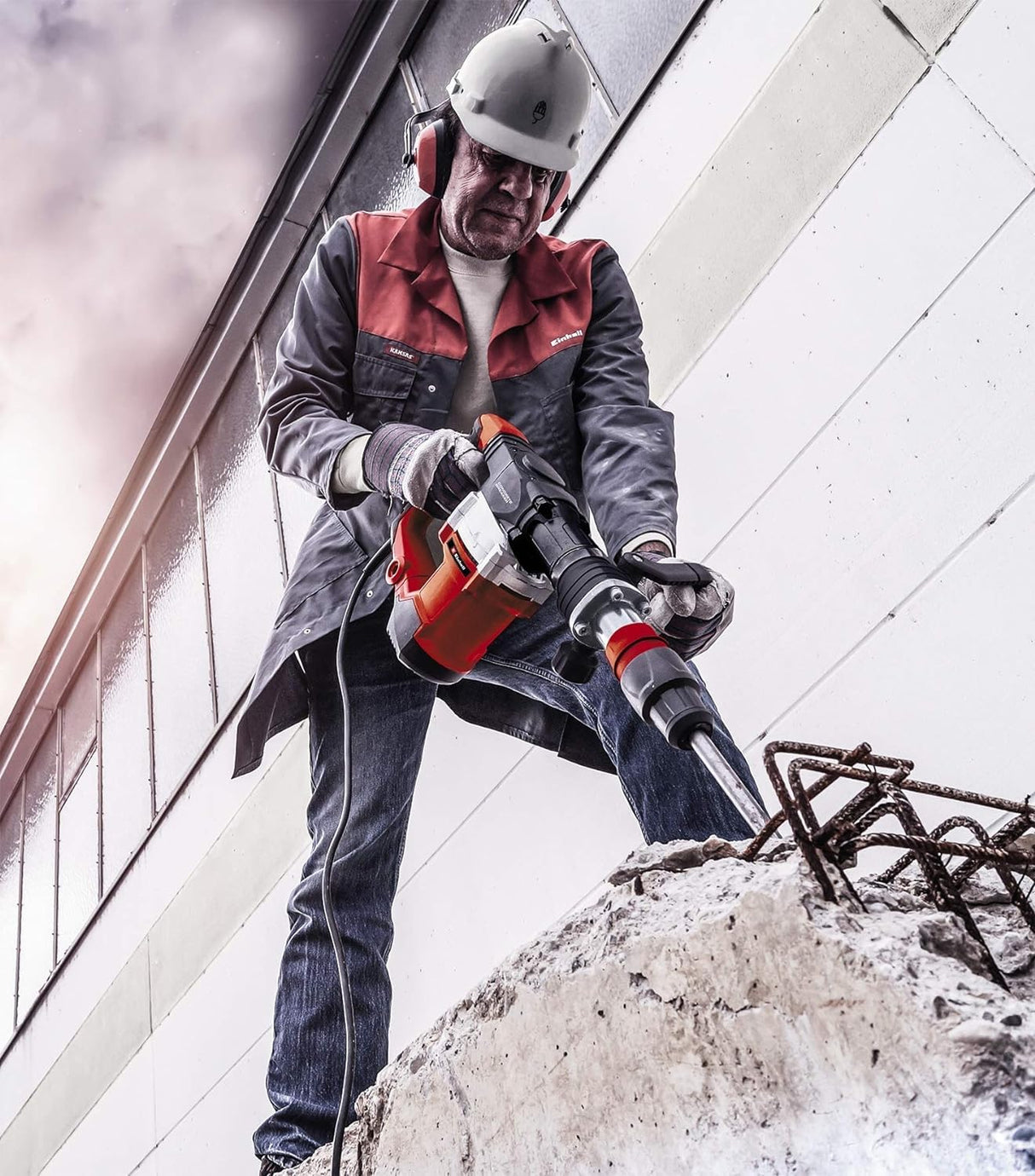 Einhell Martillo de demolición TE-DH 32 (1500 W, 32 J, 1900 min-1, portaherramientas SDS-max, mango principal+empuñadura suave, incl. cincel de punta/plano, e-box)
