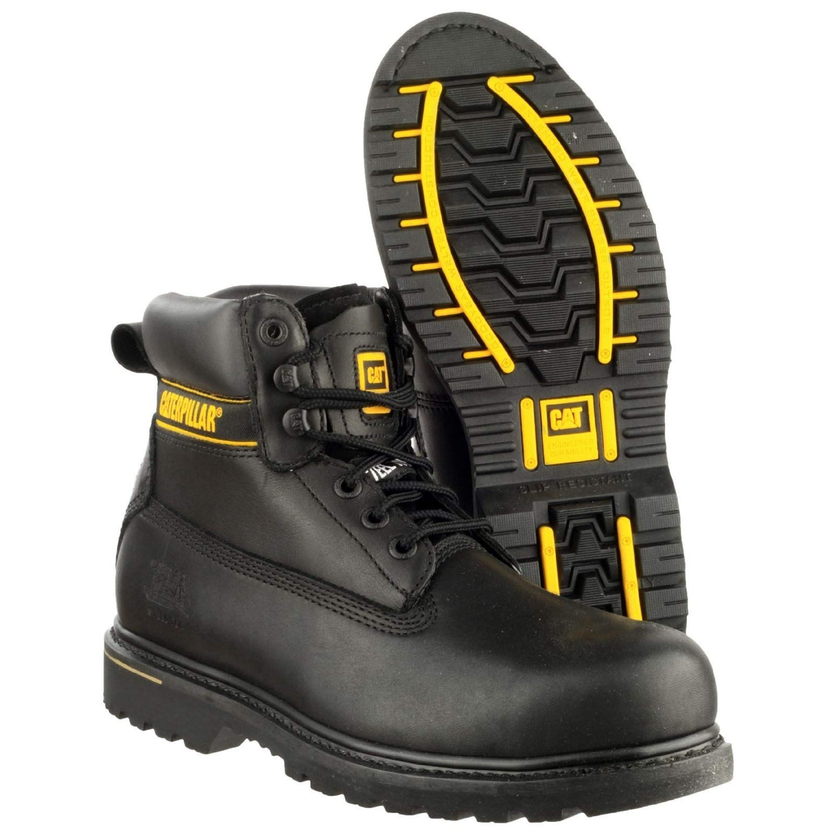 Cat Footwear Holton Steel Toe S3 HRO SRC, Botas de Trabajo Hombre, Dark Brown, 41 EU