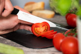 Kyocera Juego de 3 cuchillos, Cuchillo para pelar 7.5 cm, Cuchillo tomate 12.5 cm, Cuchillo Santoku 16 cm, hoja de cerámica de circonio afilada, afilada a mano, ligera, no corrosiva