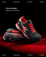Diadora Utility Glove Monster Low S1ps Fo HRO, Zapatos de Seguridad y contra Incendios Unisex Adulto, Negro y Rojo, 44 EU