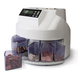Safescan 1250 EUR Contadora de monedas cuenta valor y clasifica monedas mezcladas de euro - Clasificadora de monedas separando por denominación - Máquina contadora que cuenta monedas de forma continua