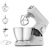 Kenwood Titanium Chef Baker KVC65.001WH - Robot de cocina con báscula integrada (1200 W, incluye 3 utensilios de pastelería, espátula y protector contra salpicaduras), color blanco