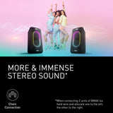 Panasonic SC-BMAX10E-K Altavoz Portátil para Fiestas con Bluetooth, Luces Integradas, 150 W, USB, Entrada Óptica para TV, Entradas de Guitarra y Micrófono para Karaoke, Negro