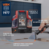 Limpiador de tapicerias quitamanchas Vax SpotWash y para alfombras y tapicerías con succión potente, secado rápido limpieza profunda diaria para escaleras, sofás, coches y suelos duros