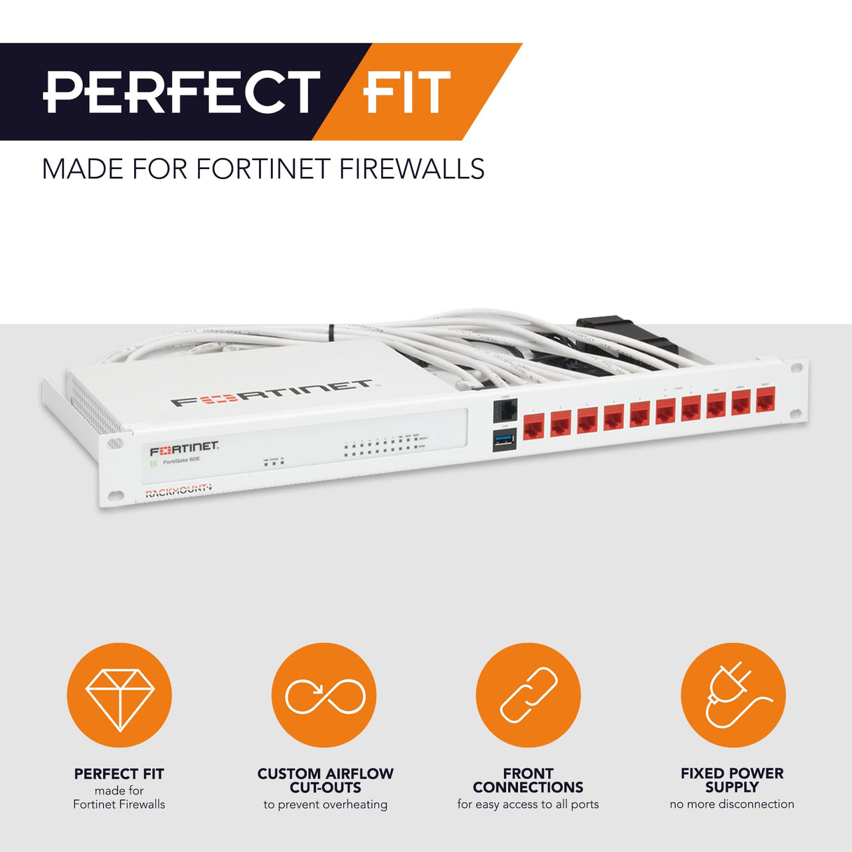 Rackmount.IT |RM-FR-T10| Kit de montaje en rack para FortiGate 60E / 61E