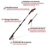 Einhell Professional Multiherramienta con batería GP-HC 18/5020 Li T BL-Solo Power X-Change (18 V, Brushless, Cortasetos de 50 cm, podadora de 18 cm, Mango telescópico, sin batería)