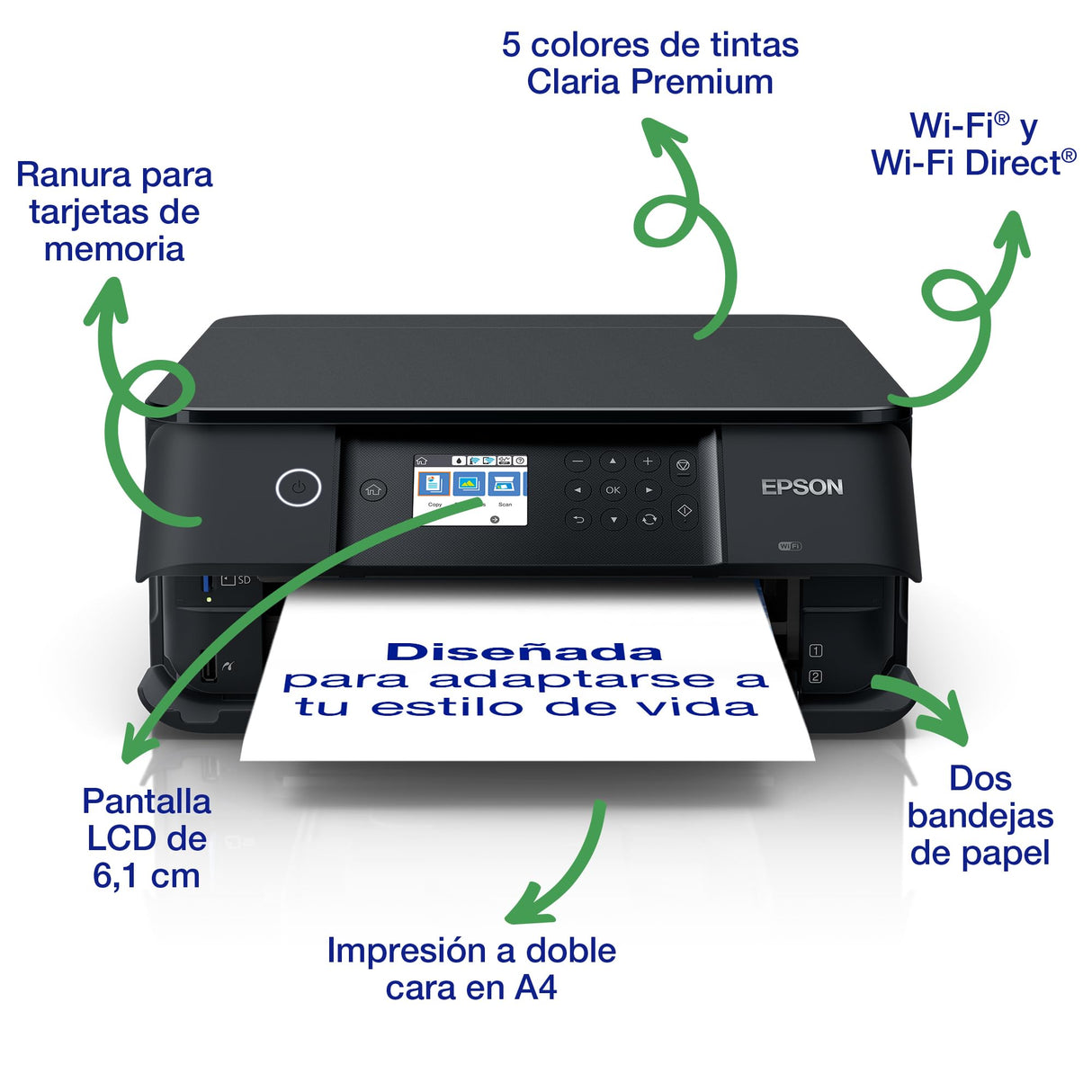 Impresora de inyección de tinta multifunción Expression Premium XP‑6100 A4 con conectividad inalámbrica