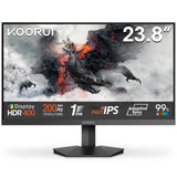 KOORUI G2411P Monitor 24 Pulgadas Gaming Full HD Fast IPS, 200Hz, 1080P, MPRT 1ms, 90% DCI-P3, HDR400, VESA, Adaptive Sync, Inclinación, Eye Care, 2xHDMI 2.0, DP 1.4
