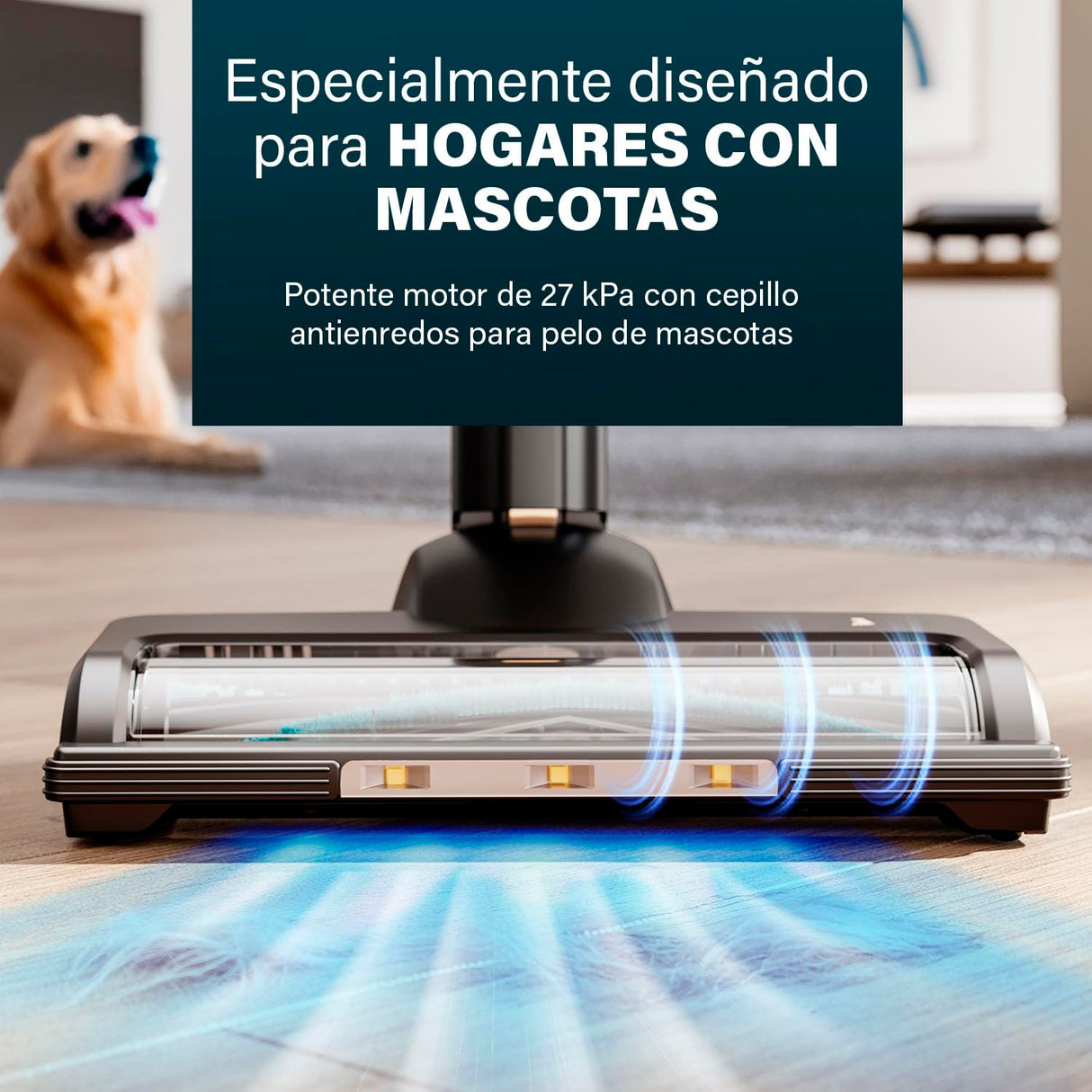 Princess Aspirador de Escoba - 27 kPa - 45 min - 2 en 1 - Motor BLDC - Especialmente diseñado para Pelo de Mascotas - Sin Cable - Sin Bolsa - Ligero - 3 velocidades - Accesorios incluidos - 339395