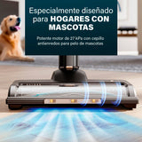 Princess Aspirador de Escoba - 27 kPa - 45 min - 2 en 1 - Motor BLDC - Especialmente diseñado para Pelo de Mascotas - Sin Cable - Sin Bolsa - Ligero - 3 velocidades - Accesorios incluidos - 339395