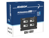 EDISION HDMI MODULADOR 3in1 Quad, RF Modulador 4X HDMI a terrestre DVB-T, ISDB-T o Cable DVB-C MPEG4, 3 SEÑALES de modulación SELECCIONABLES, Distribución Full HD sobre Cable Coaxial, Plug and Play