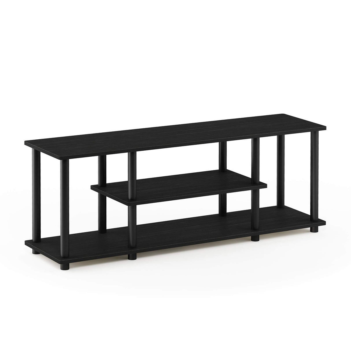 Furinno Soportes de TV de entretenimiento de 3 niveles Nogal/Negro