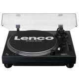 Lenco L-3818 Tocadiscos con accionamiento Directo - Tocadiscos DJ - Pitch Control - 33 y 45 RPM - Preamplificador estéreo - USB - Salida RCA - Digitalización a través de PC - Negro, L-3818BK