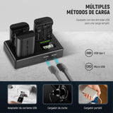 NEEWER Paquete de 3 2200mAh LP-E6P/LP-E6NH/LP-E6N Baterías Repuesto & Cargador Triple USB,Compatible con Canon EOS R5 Mark II EOS R5 EOS R6 EOS R7 EOS R 5D II III IV 6D 6D II 7D 7D II 60D 70D 80D 90D