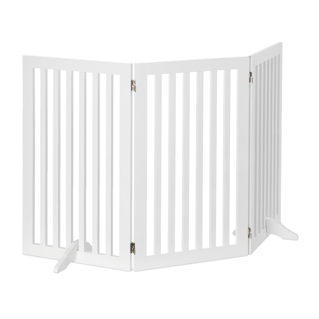 relaxdays Barrera de Seguridad para Perros, Ajustable, 3 Paneles, Reja Protectora Mascotas, 91,5x154 cm, MDF, Blanco, Tablero de Fibras, 3