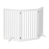 relaxdays Barrera de Seguridad para Perros, Ajustable, 3 Paneles, Reja Protectora Mascotas, 91,5x154 cm, MDF, Blanco, Tablero de Fibras, 3