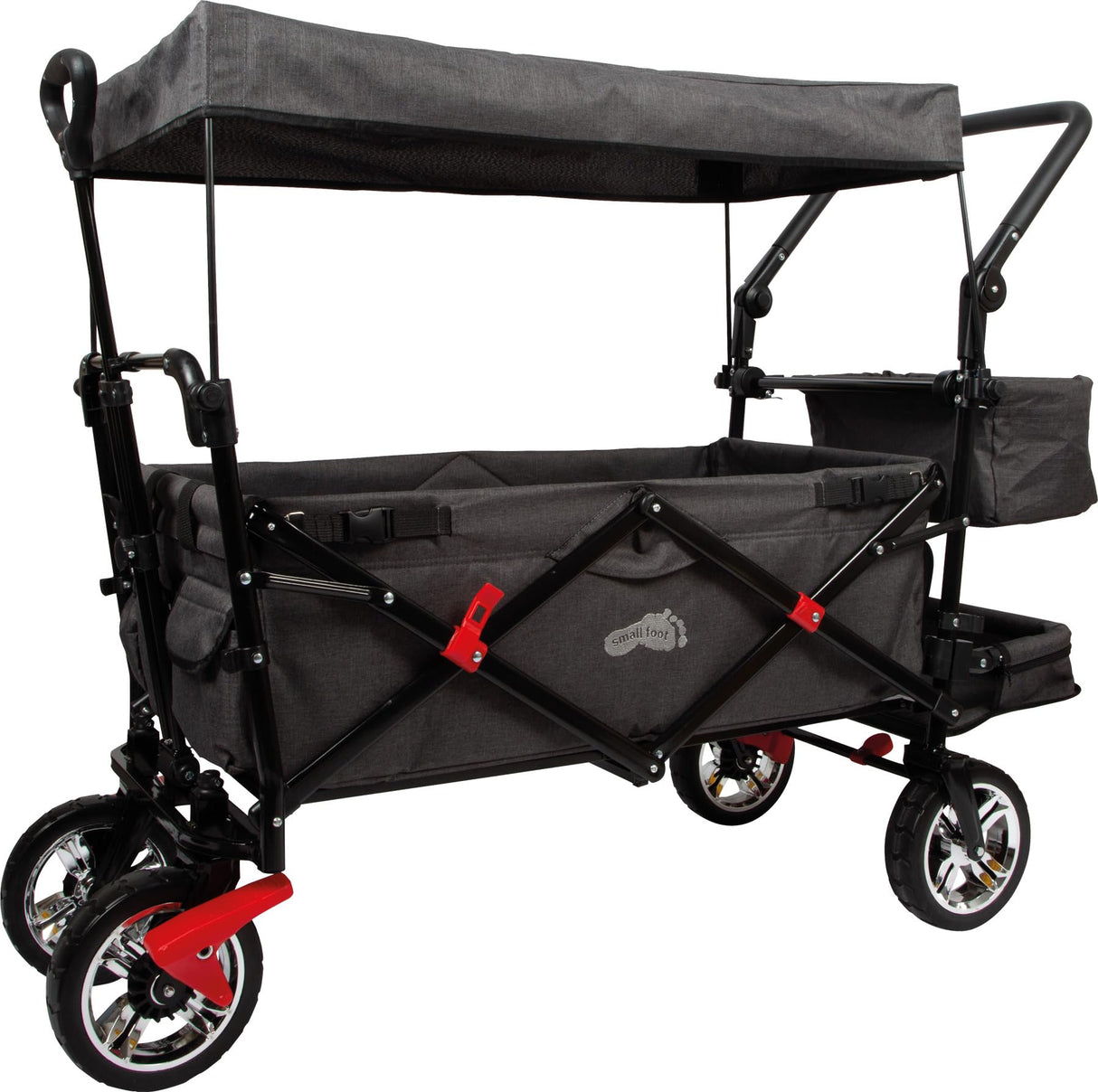 Small Foot Carrito Plegable con Techo Desmontable, protección contra Lluvia, Frenos, asa Regulable y máx. 80 kg, 12729, Color Coloured