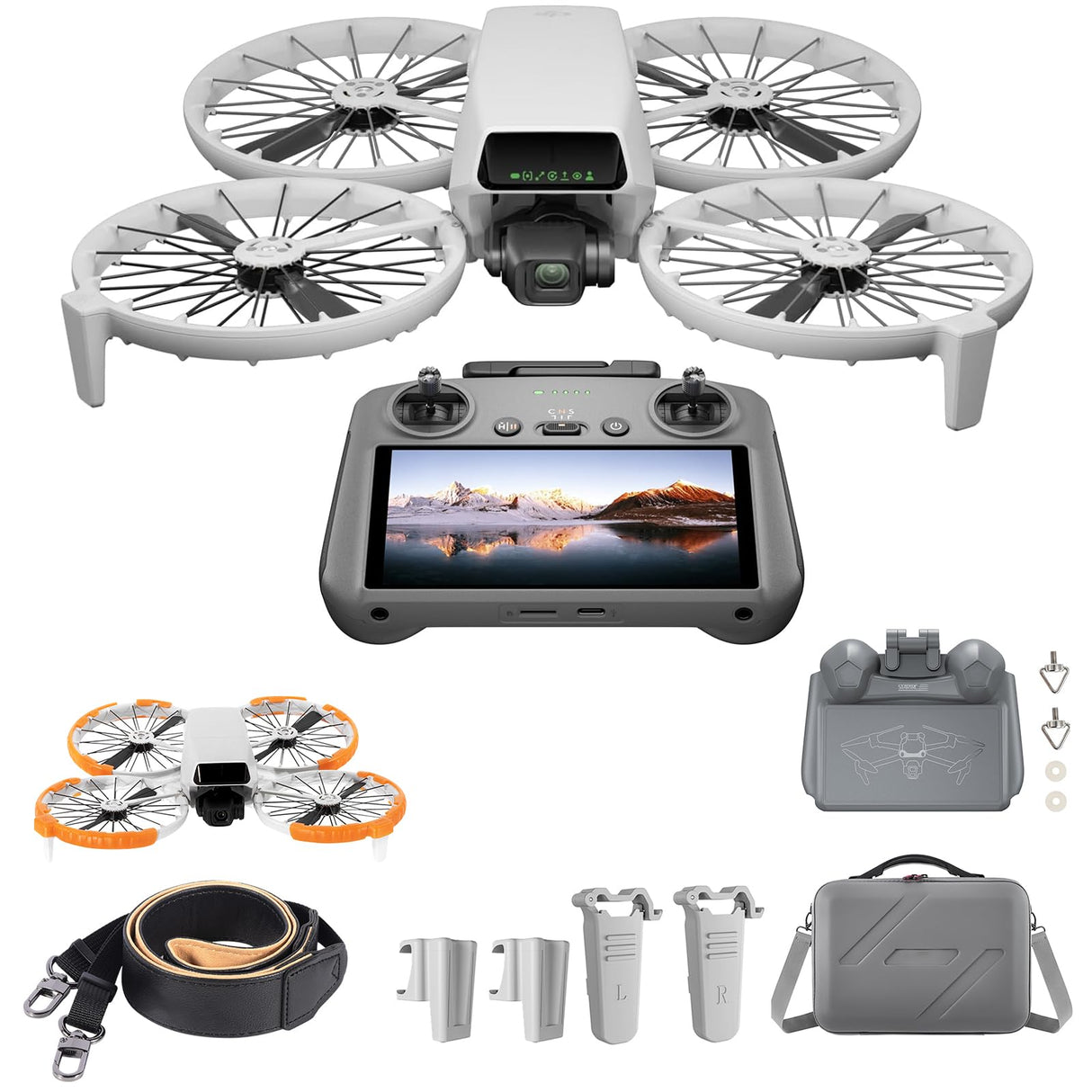 DJI Flip,Drone con cámara 4k adulto, mini drone con cámara, < 249g, drone función sígueme, 13km transmisión de vídeo, arranque manual,retorno automático,31min tiempo de vuelo,con delantal ((RC 2))