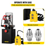 VEVOR Bomba Hidráulica con Efecto Doble 4L, para Remolque y Tanques de Metal, 12V