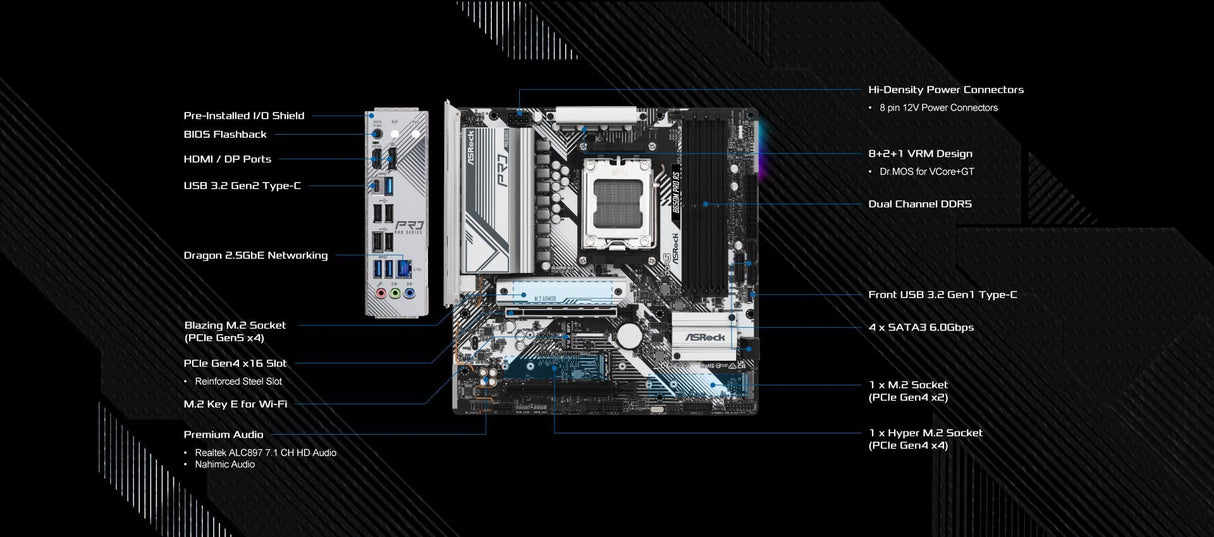 ASRock MB AMD AM5 B650M Pro RS