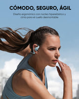 Soundcore by Anker AeroFit Pro Auriculares Bluetooth Inalámbricos de Conducción de Aire, Muy Cómodos, Ergonómicos, Ajuste Seguro, Sonido Rico con LDAC, Bluetooth 5.3, IPX5, 46H, Control con App