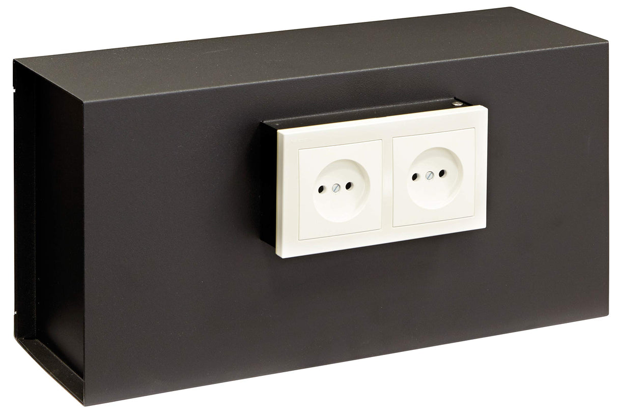 ARREGUI Socket 23000W-S1 Caja fuerte camuflada tras placa de enchufes | Caja fuerte empotrable en pared | Caja de seguridad camuflada | Caja fuerte invisible | 20x40x13 cm | 9 L