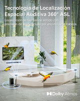Barra de Sonido Dolby Digital 5.1.2, Barra de Sonido TV con Potente Subwoofer Inalámbrico de 8 Pulgadas, Sound Blaster con 2 Altavoces Verticales, Surround Soundbar para 4K HDR, Bluetooth, Nova S80