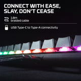 HyperX Alloy Origins 60 – Teclado mecánico para juegos - Formato ultracompacto al 60 % – Tecla HyperX Aqua (táctil) - Cubiertas de PBT de doble capa de las teclas - Retroiluminación LED RGB