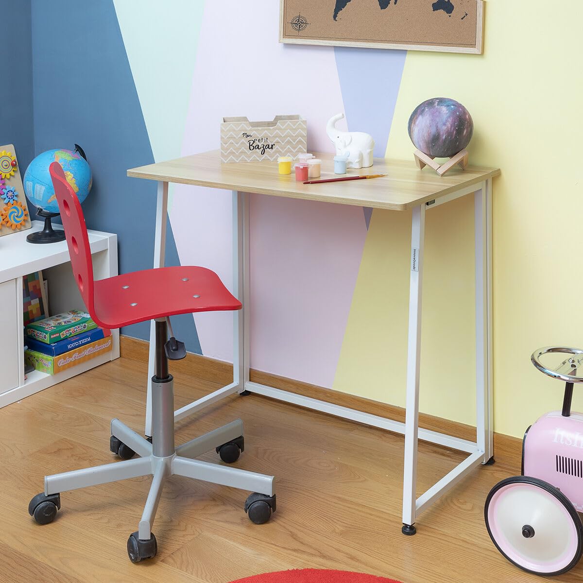 InnovaGoods® Escritorio Plegable Portátil, Mesa Escritorio Plegable se Adapta fácilmente a Diversos Espacios, Mesa Plegable Escritorio Ideal para teletrabajo, no Requiere Montaje. 80 x 75 x 45 cm