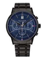Tommy Hilfiger Reloj Analógico de Cuarzo multifunción para hombre con Correa en Acero Inoxidable Negro - 1791633