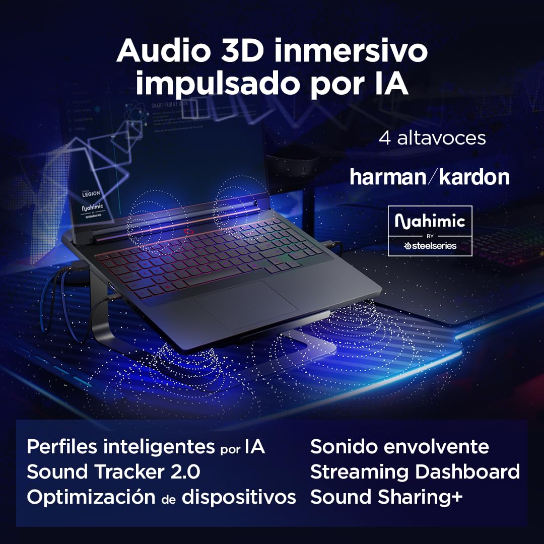 Lenovo Legion Pro 7 Gen 10 - Portátil Gaming IA, 16" WQXGA OLED (Intel Core Ultra 9 275HX, NVIDIA GeForce RTX 5080, 240 Hz, 64 GB RAM, 1TB SSD, Wi-Fi 7, Sin Sistema Operativo) Teclado RGB - Negro