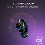 Razer Kraken V4 - Wireless Gaming Headset (3 Modes Connectivity, Triforce 40mm Drivers, 9-Zone RGB Earcup Lighting, Mix & Volume adjustments, THX Spatial Audio) Black