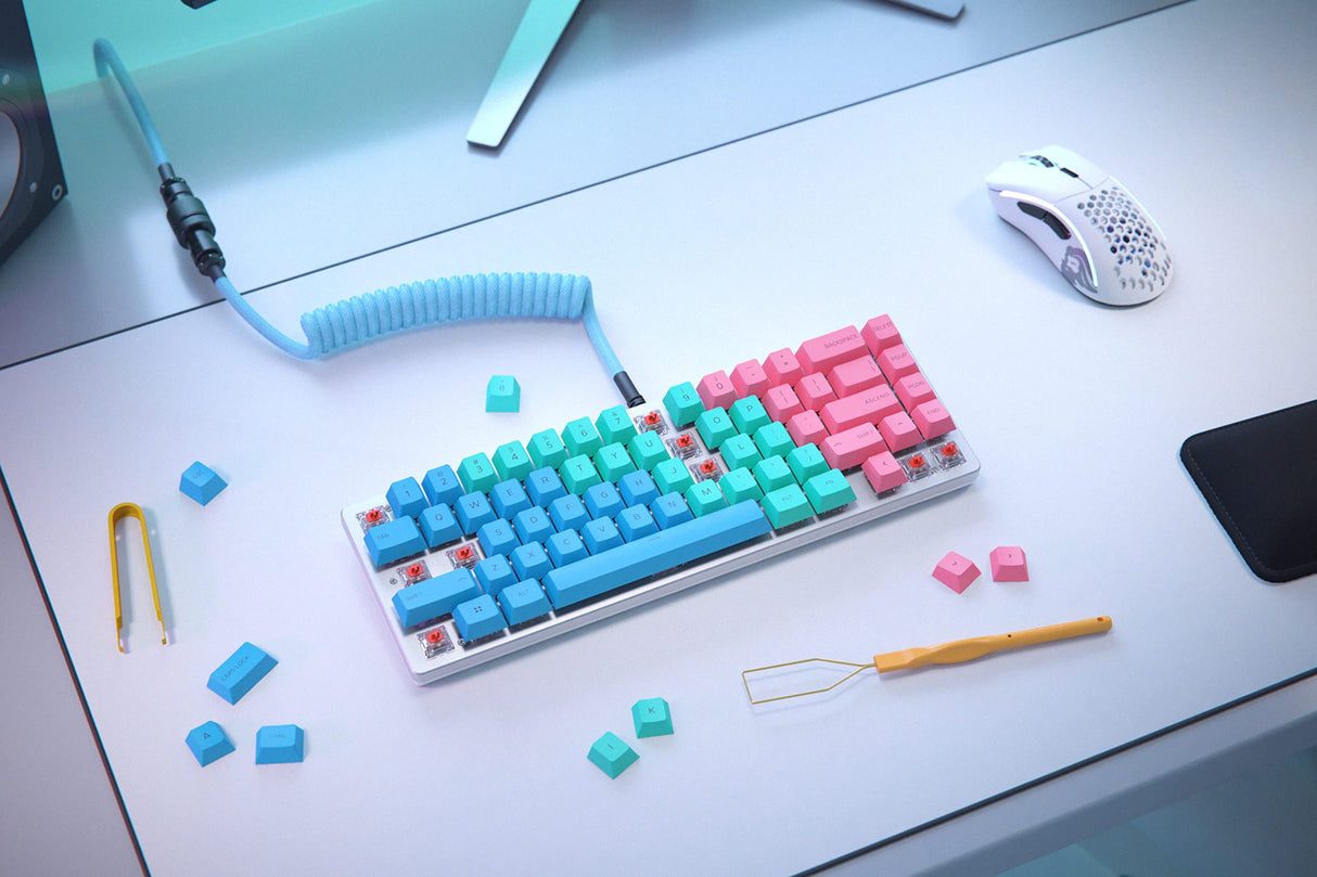 Glorious Gaming GMMK 2 Compact (65%) Barebones (solo carcasa) - Carcasa de teclado gaming mecánico, compacta TKL (65%), aluminio, personalizable, RGB, distribuciones americano / ANSI - Blanco