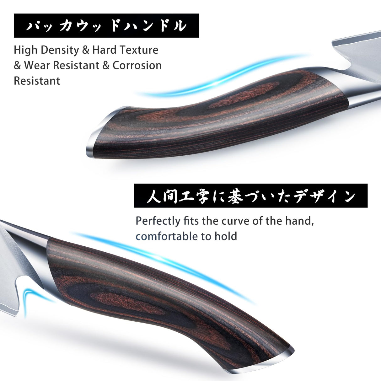 HOSHANHO Juego de Cuchillos de Cocina de 8 Piezas, Juegos de Cuchillos con Bloque de Japoneses Super Steel, Juego de Cuchillos de Chef Profesional Ultra Afilado con Tijeras