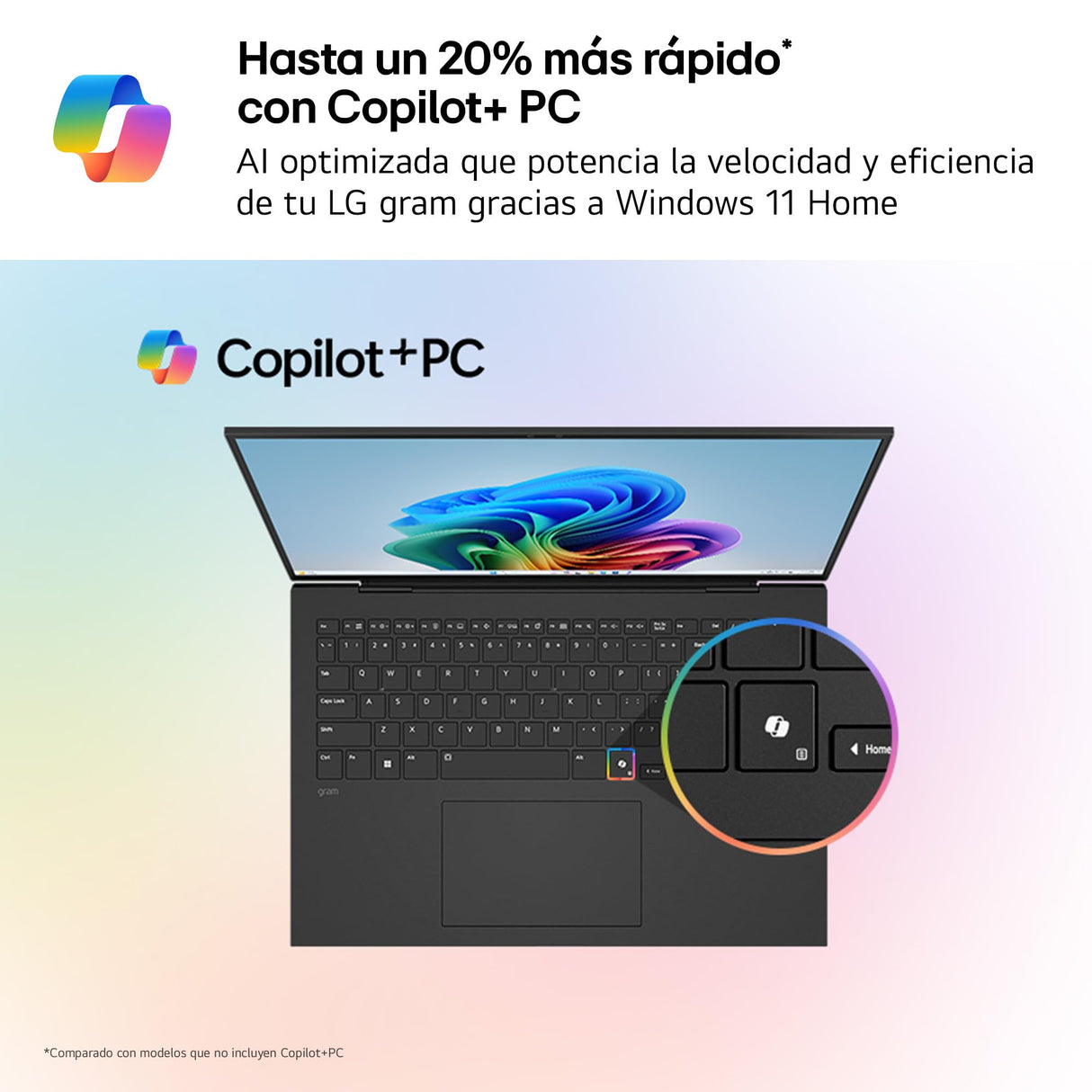 LG gram Pro 16Z90U-G.AU88BN - Ordenador Portátil Ultraligero de 16" Intel Core Ultra 7 355, 3 GB RAM, 1 TB SSD, IPS Antirreflejo, 1239g, 27.5h, Windows 11, Teclado QWERTY Español, Negro