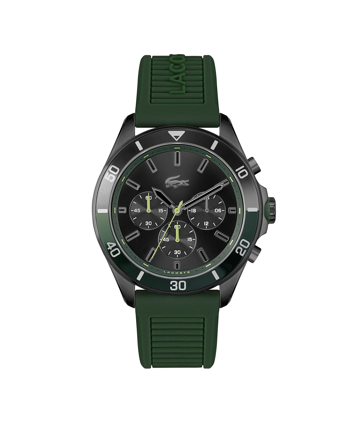 Lacoste Reloj Cronógrafo de Cuarzo para Hombre Colección TIEBREAKER con Correa de Silicona Verde - 2011153
